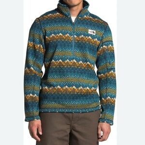 THE NORTH FACE Gordon Lyons Novelty ¼ Zip, Summit Gold Landscape Knit Print S